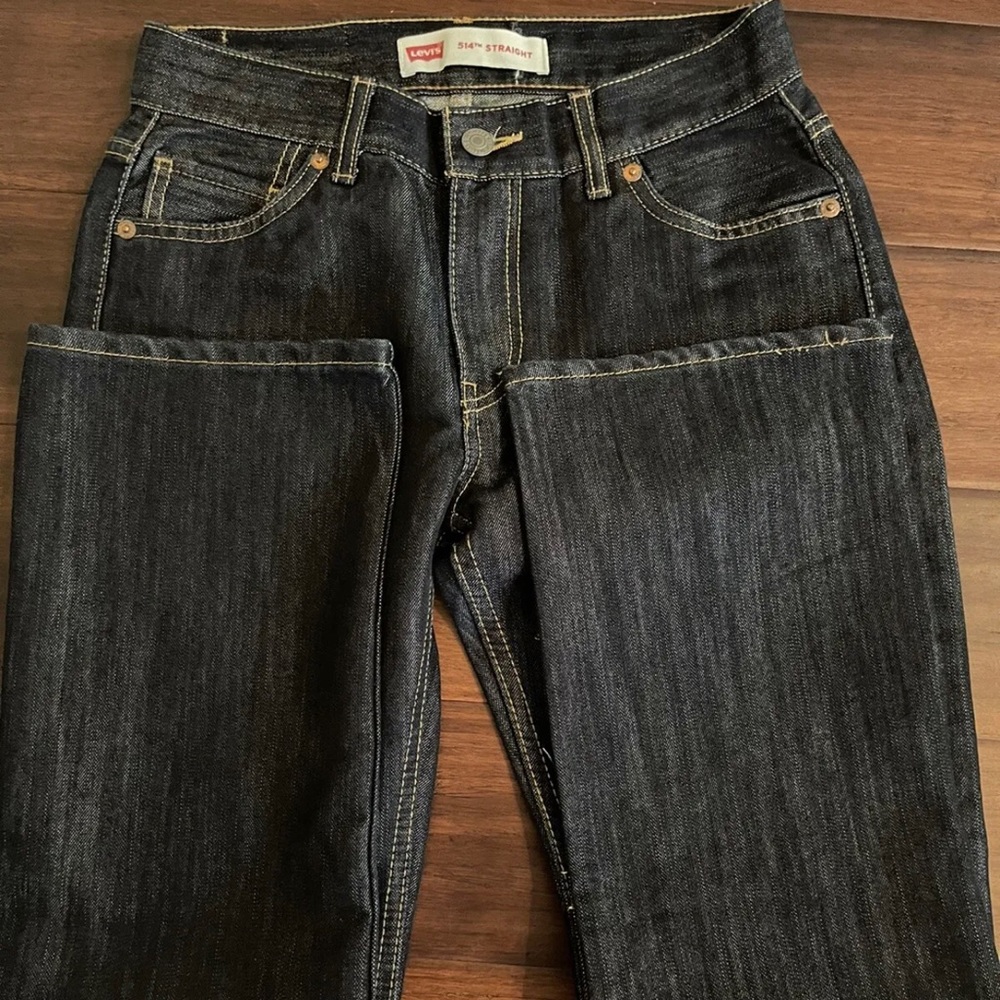 Jeans Levis 514 Youth Straight Leg Dark Wash Blue Denim Pants/Sz 14 Regular  New